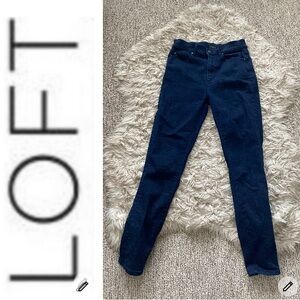 Loft Dark Leopard Print Skinny Jeans EUC